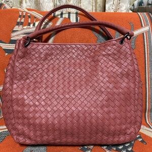 Bottega Veneta Red Woven Shoulder Bag